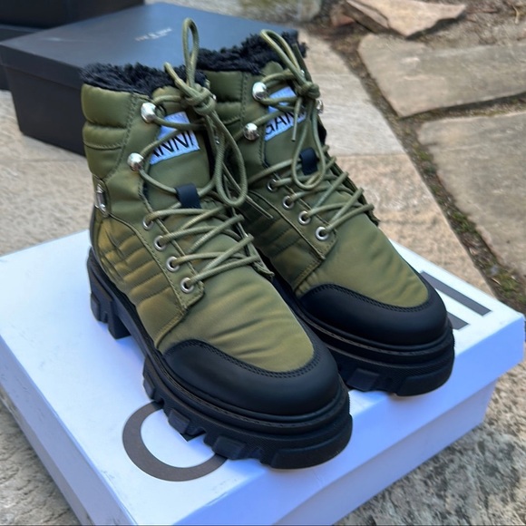 GANNI Kalamata lace-up hiking boots - Picture 5 of 7